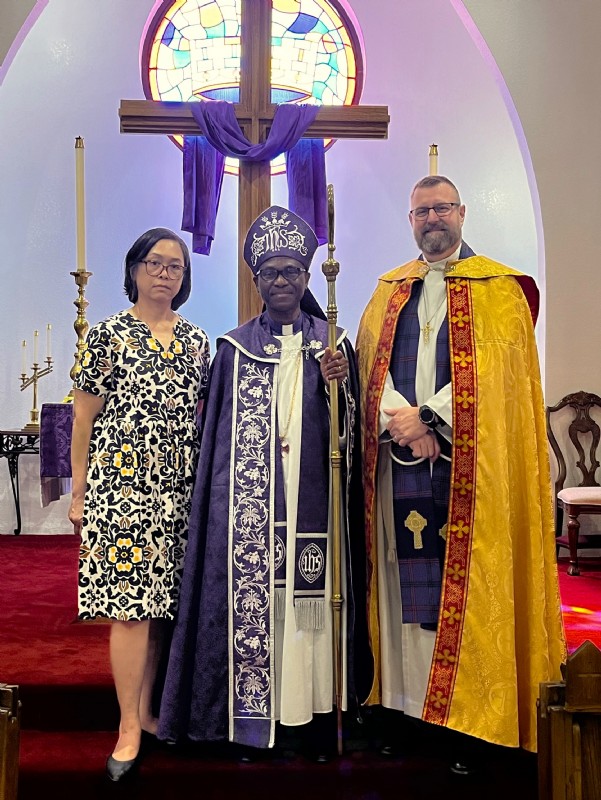 Father Barry, Bishop & Lillian Orji - March 2024